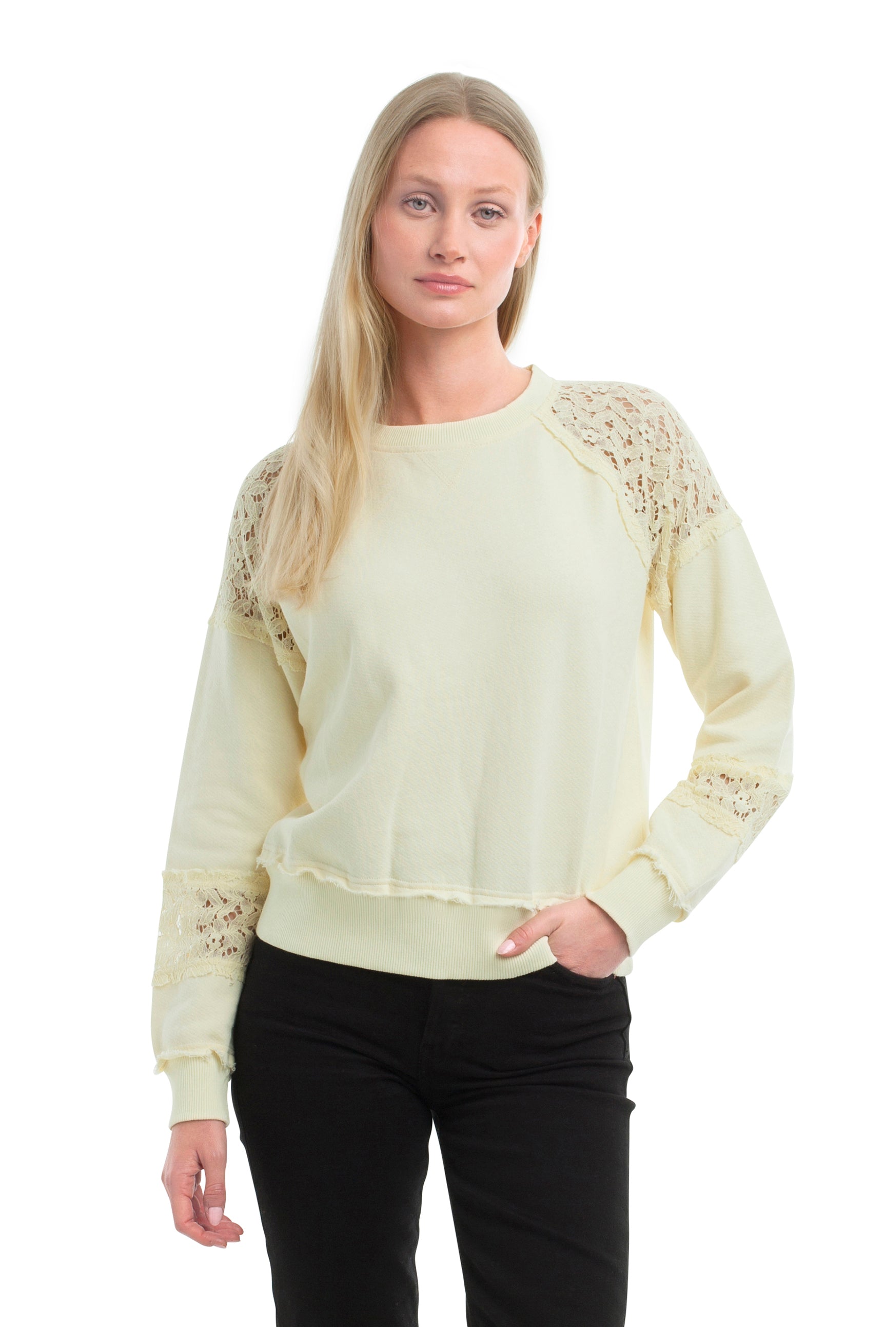 Sweatshirt with Lace Details