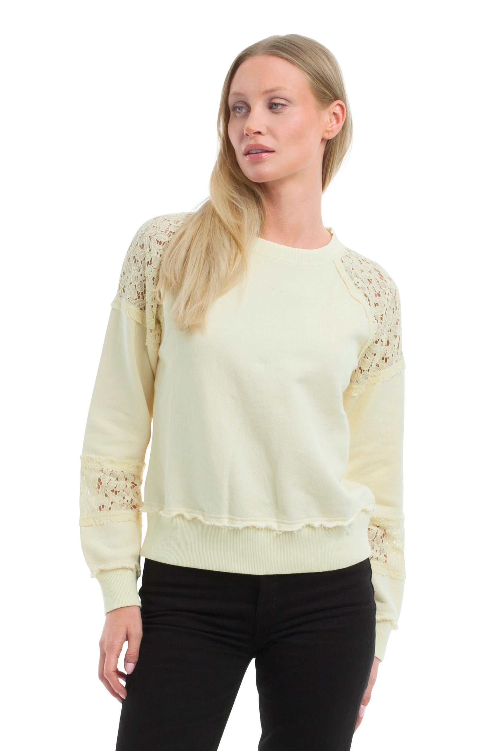 Sweatshirt with Lace Details
