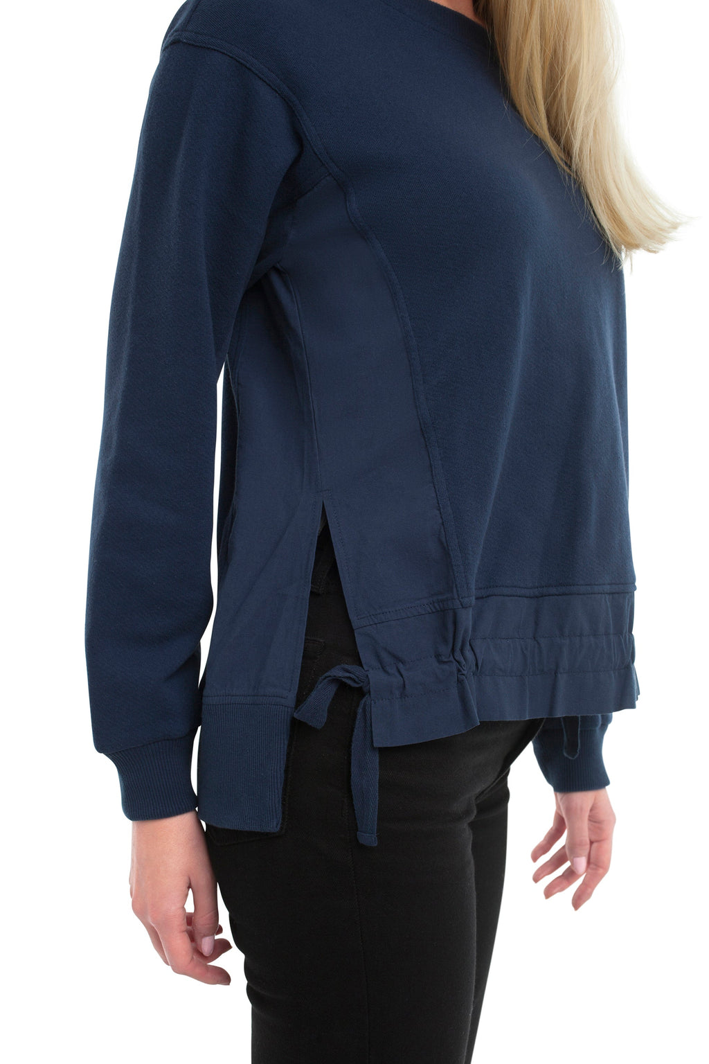 Woven Side Panels Sweatshirt
