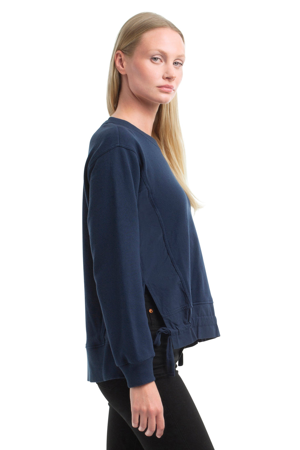 Woven Side Panels Sweatshirt