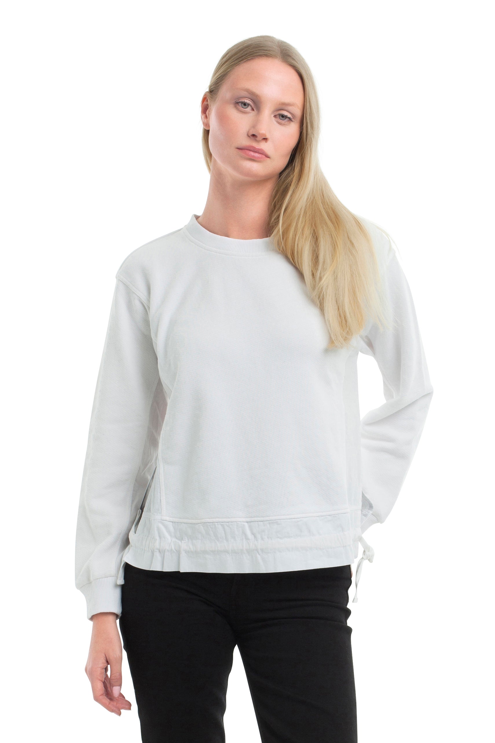 Woven Side Panels Sweatshirt