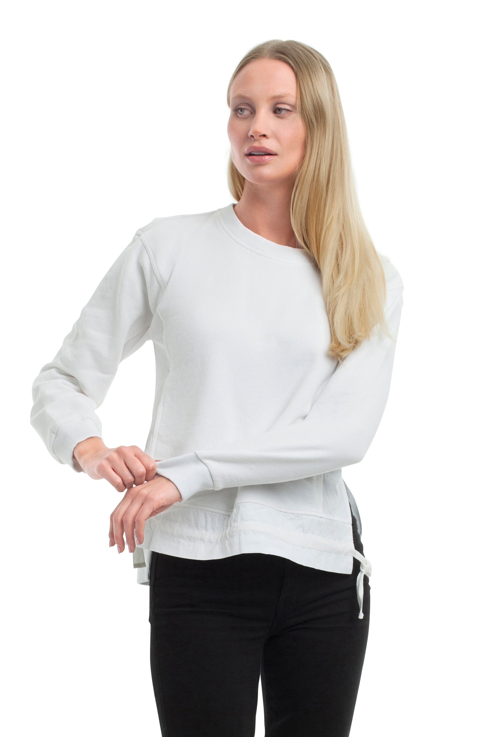 Woven Side Panels Sweatshirt