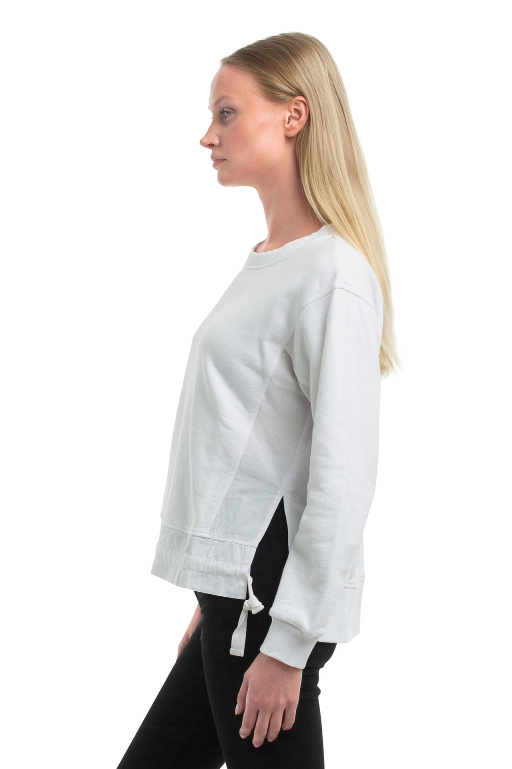 Woven Side Panels Sweatshirt