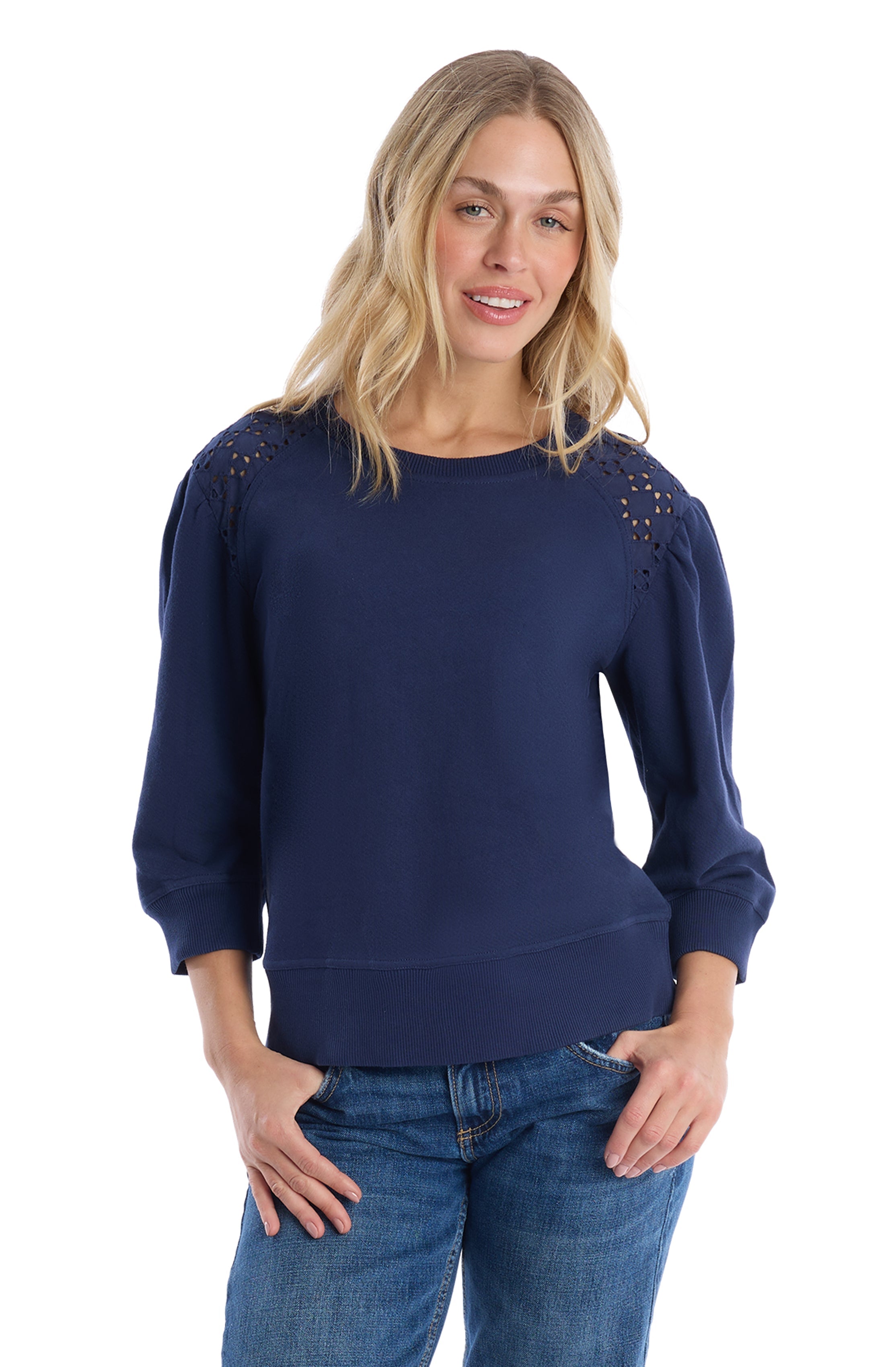 3/4 sleeve with eyelet mix