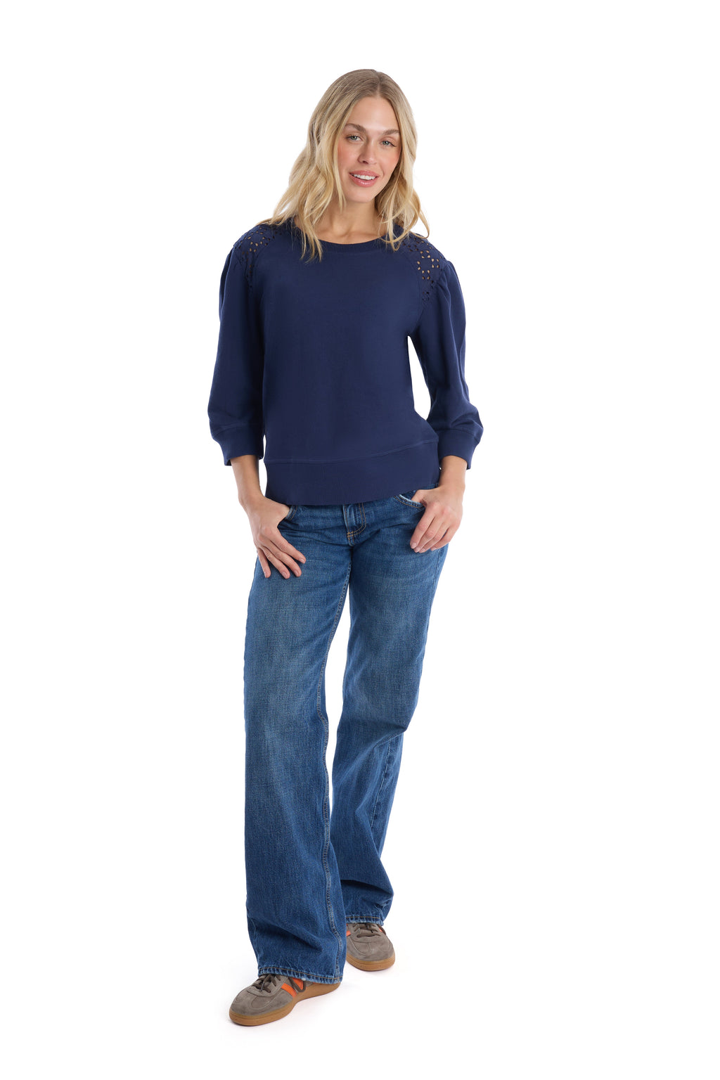 3/4 sleeve with eyelet mix