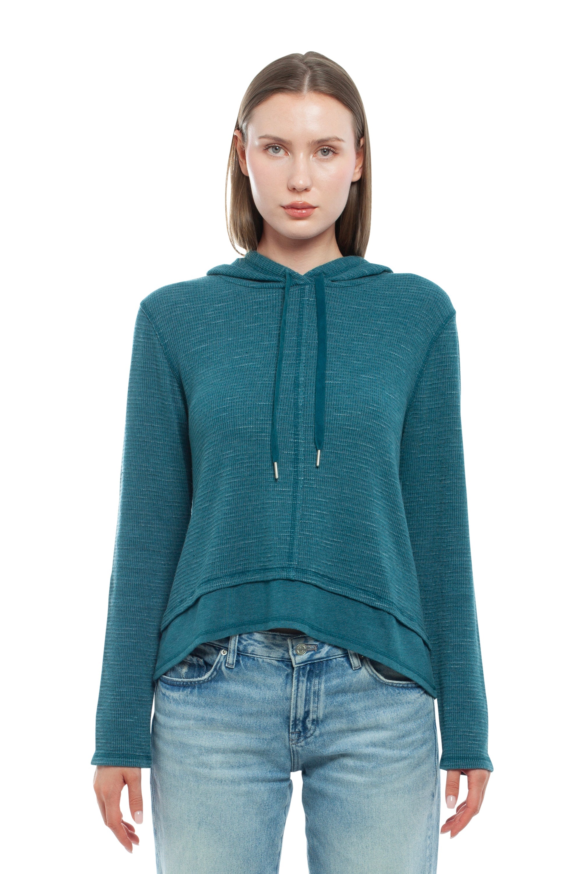 Long Sleeve Double Peplum Hoodie