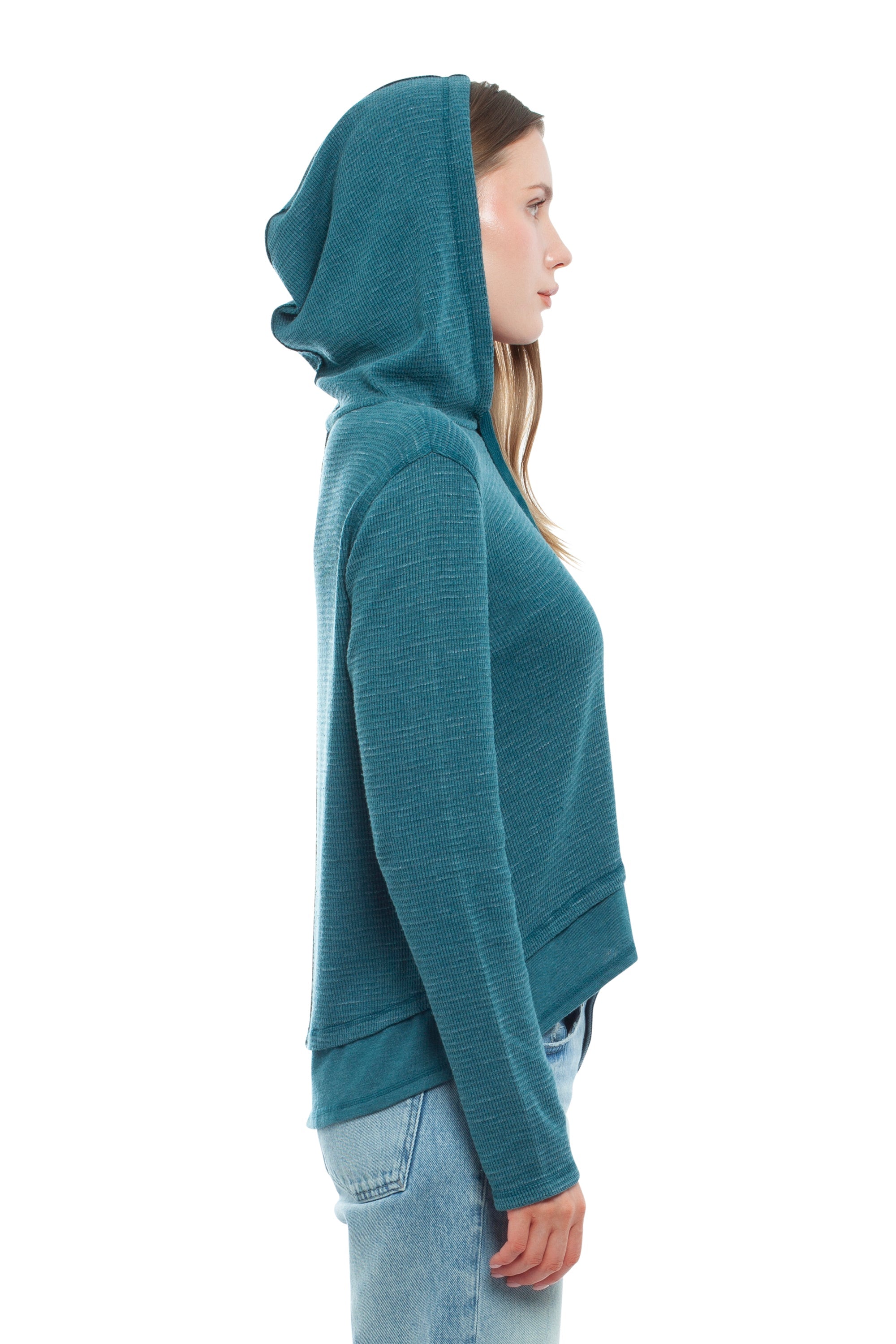 Long Sleeve Double Peplum Hoodie