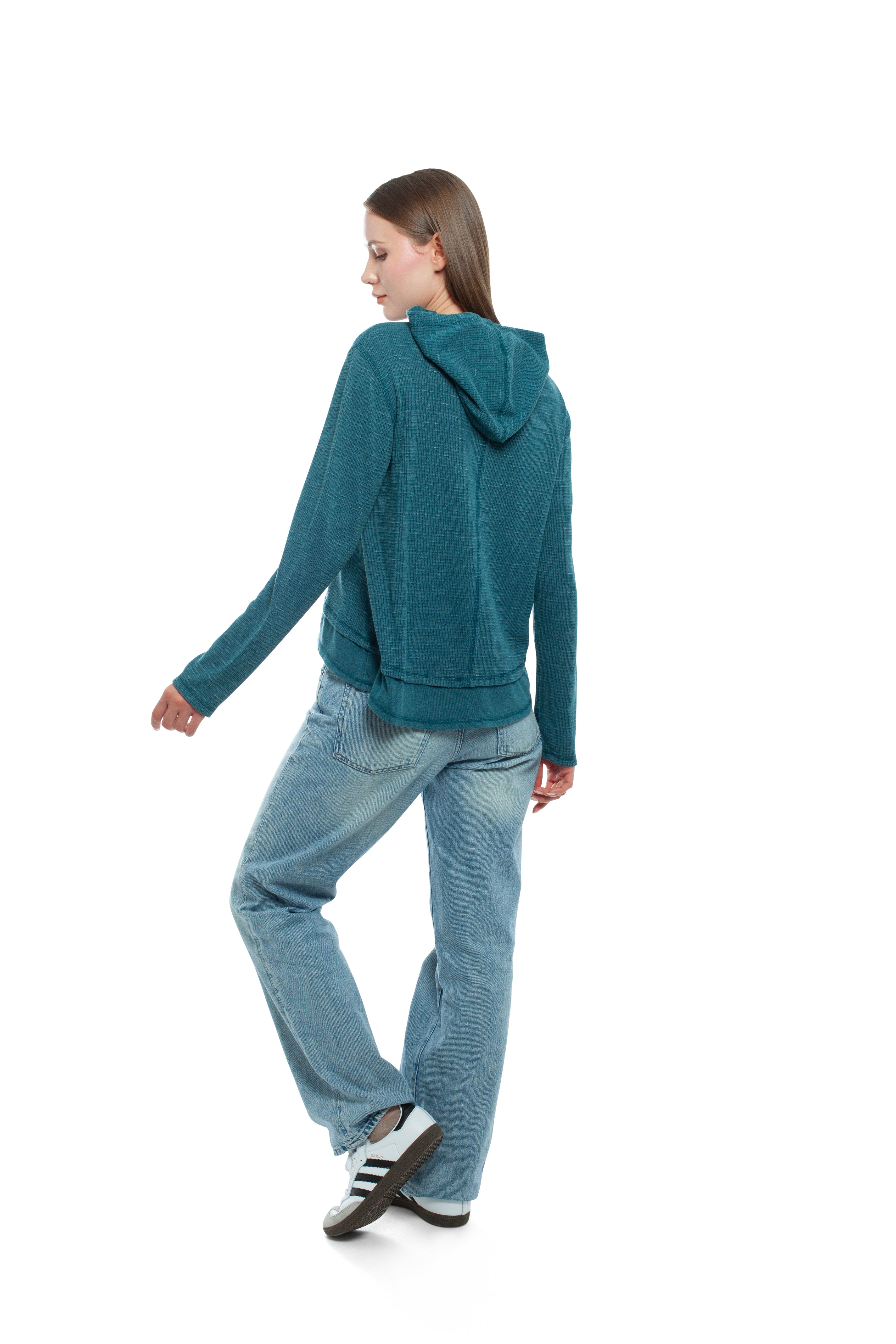 Long Sleeve Double Peplum Hoodie
