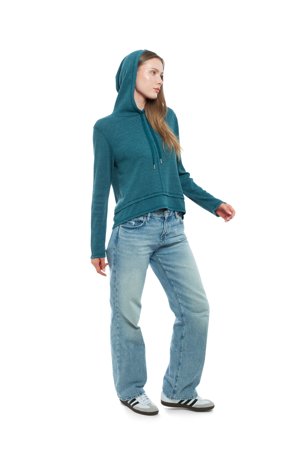 Long Sleeve Double Peplum Hoodie