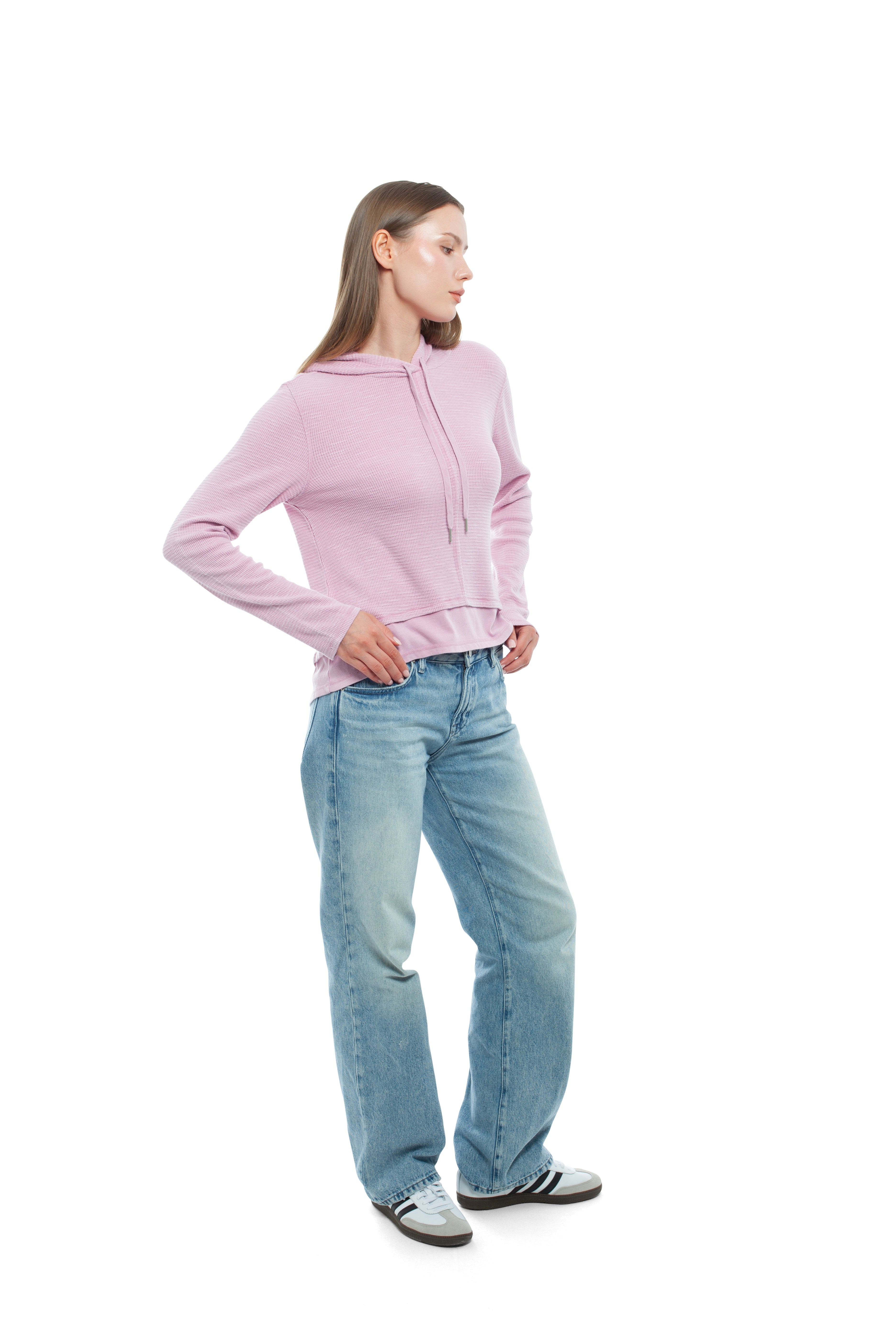 Long Sleeve Double Peplum Hoodie