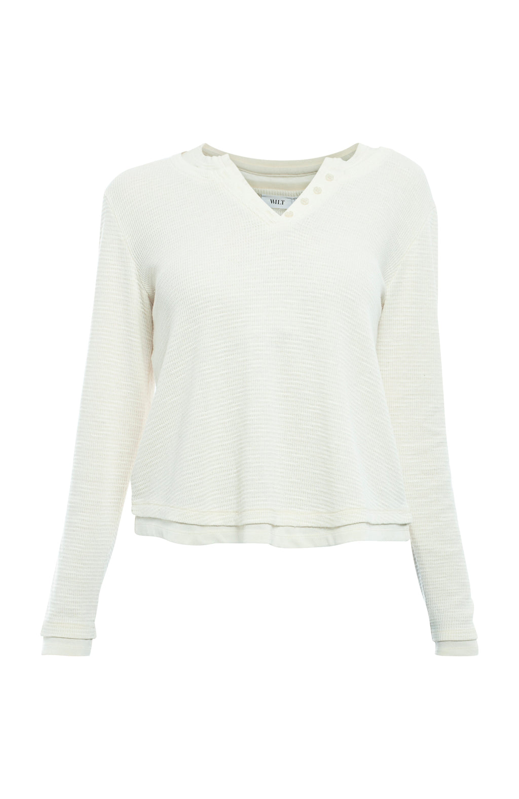 Long Sleeve Henley Mock Tee