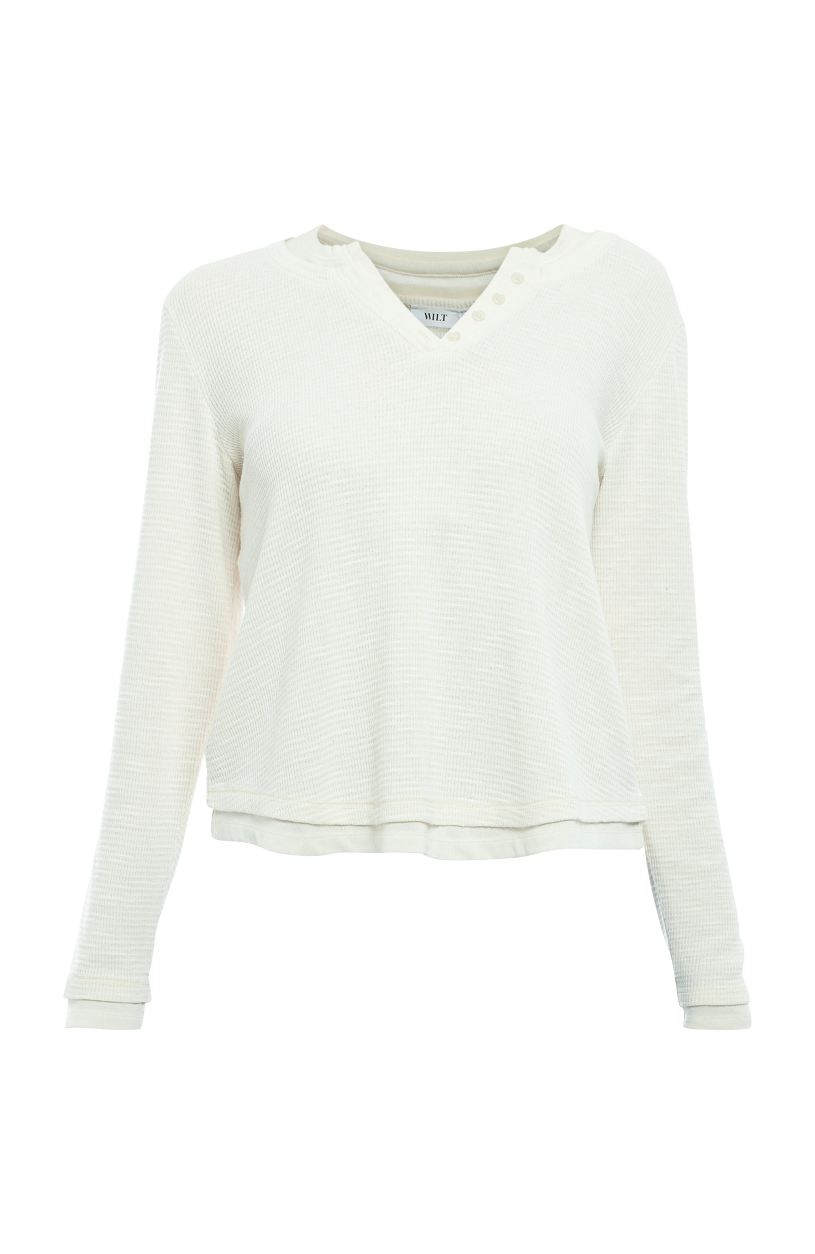 Long Sleeve Henley Mock Tee
