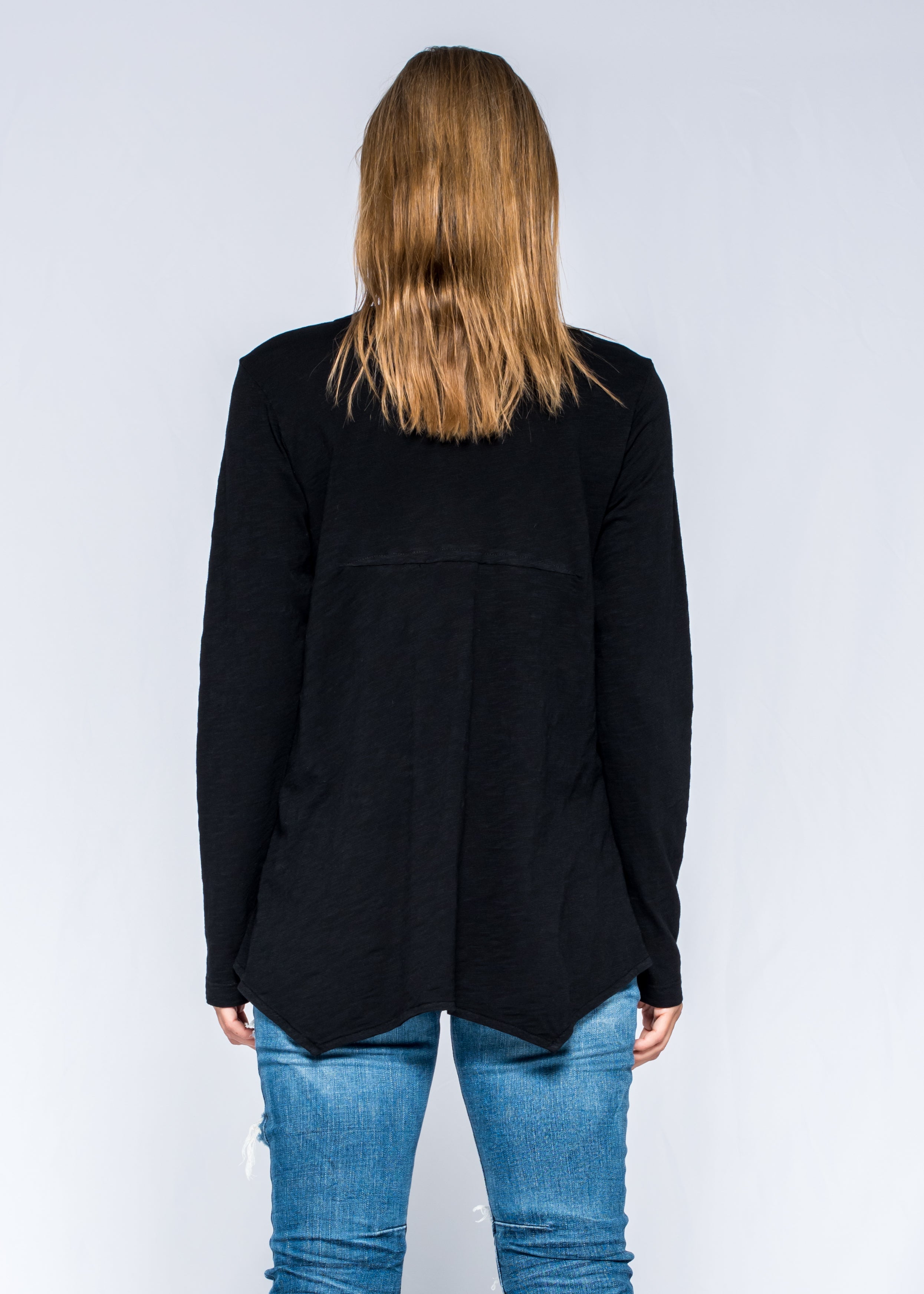 Sexy Deep V-Neck Shrunken Boyfriend Long Sleeve