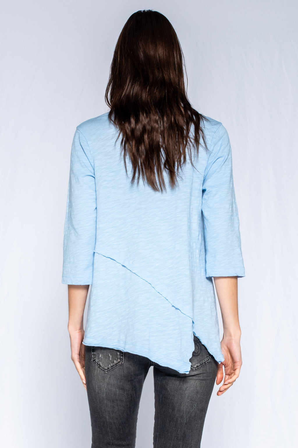 Crew 3/4 Sleeve EZ Cross Over Hem Shirt